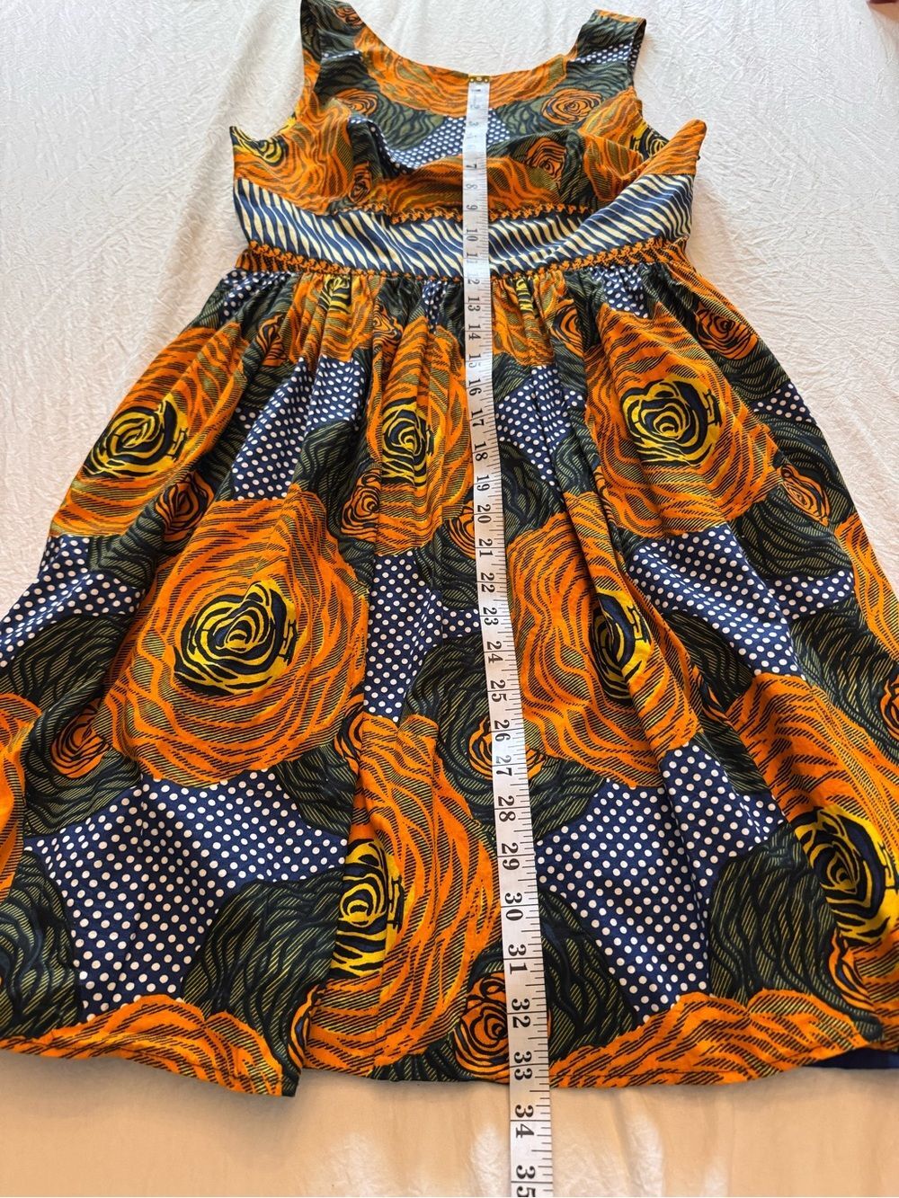 Anthropologie Mille Collines Moonrise Orange Floral Midi Dress - Picture 10 of 11